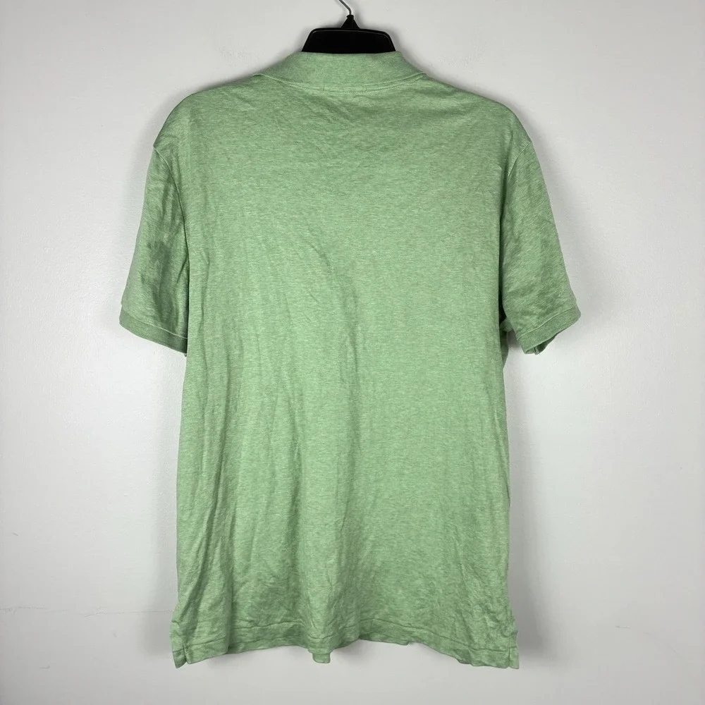 Polo Ralph Lauren Polo Shirt Mens Large Green Slim Fit Cotton Pony EUC